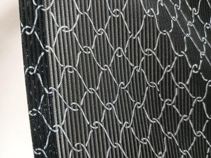 平和屋着物＊夏物　小紋　縦絽　網目文　黒地　正絹　逸品　CABJ9682xi