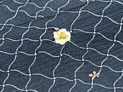 平和屋着物＊夏物　小紋　絽　絞り　網目花文　正絹　逸品　CABJ9683xi