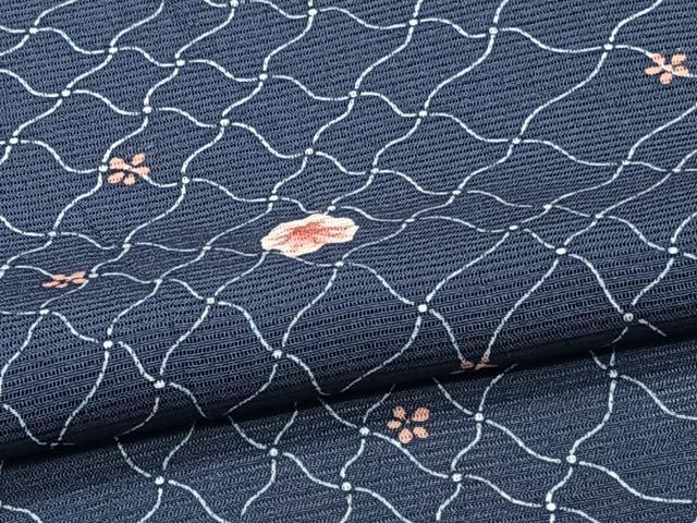 平和屋着物＊夏物　小紋　絽　絞り　網目花文　正絹　逸品　CABJ9683xi