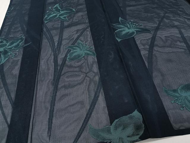 平和屋着物＊夏物　小紋　紗　花文　正絹　逸品　CABJ9685xi