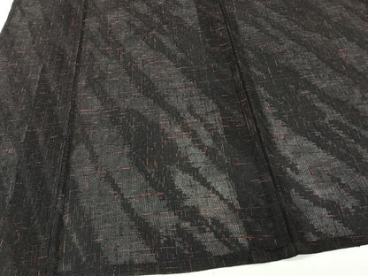 平和屋着物＊夏物　小紋　紗　霞文　黒地　正絹　逸品　CABJ9686xi