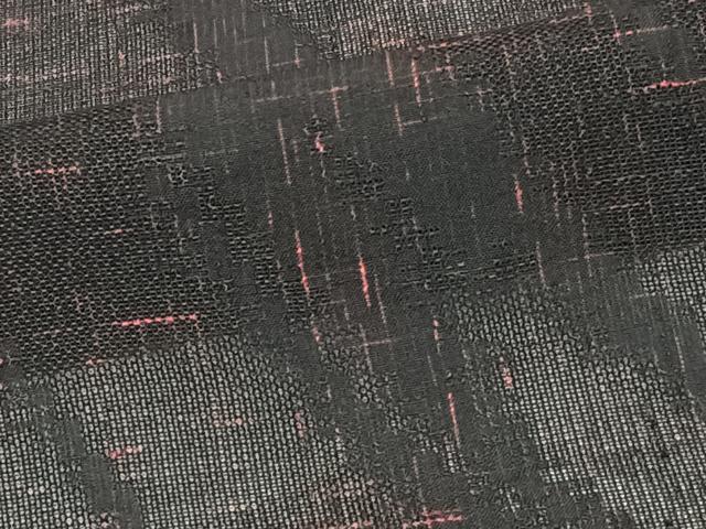平和屋着物＊夏物　小紋　紗　霞文　黒地　正絹　逸品　CABJ9686xi