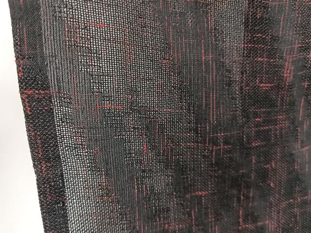 平和屋着物＊夏物　小紋　紗　霞文　黒地　正絹　逸品　CABJ9686xi