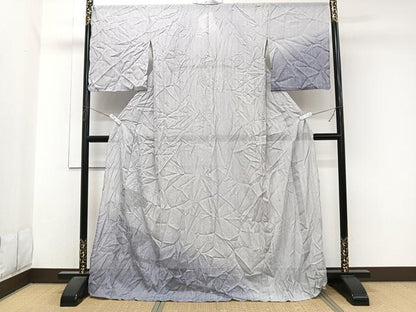 平和屋着物＊夏物　訪問着　絽　ドロンワーク　枝草文　暈し染め　ロング丈　正絹　逸品　CABJ9687xi