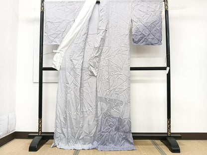 平和屋着物＊夏物　訪問着　絽　ドロンワーク　枝草文　暈し染め　ロング丈　正絹　逸品　CABJ9687xi
