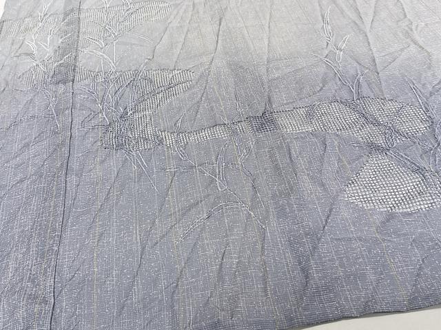 平和屋着物＊夏物　訪問着　絽　ドロンワーク　枝草文　暈し染め　ロング丈　正絹　逸品　CABJ9687xi