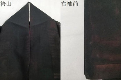 平和屋着物＊夏物　色無地　紗　暗黒色　正絹　逸品　CABJ9690xi