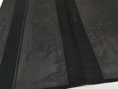 平和屋着物＊夏物　色無地　紗　暗黒色　正絹　逸品　CABJ9690xi
