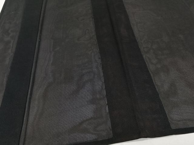 平和屋着物＊夏物　色無地　紗　暗黒色　正絹　逸品　CABJ9690xi