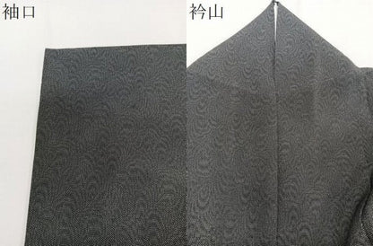 平和屋着物＊夏物　江戸小紋　絽　鮫小紋柄　黒地　正絹　逸品　CABJ9697xi