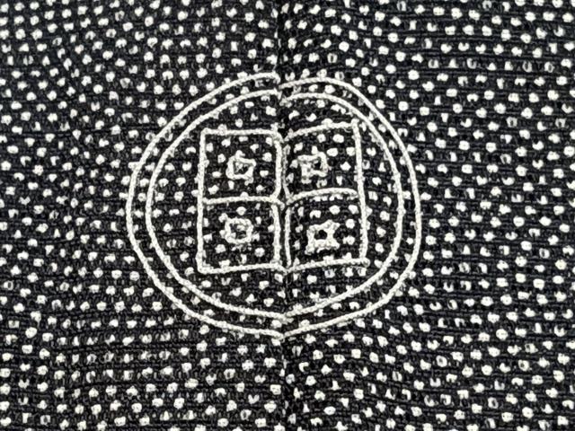 平和屋着物＊夏物　江戸小紋　絽　鮫小紋柄　黒地　正絹　逸品　CABJ9697xi