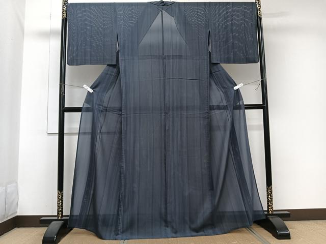 平和屋着物＊夏物　小紋　絽　縞　正絹　逸品　CABJ9698xi
