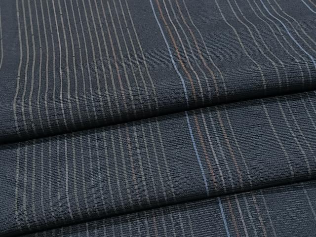 平和屋着物＊夏物　小紋　絽　縞　正絹　逸品　CABJ9698xi