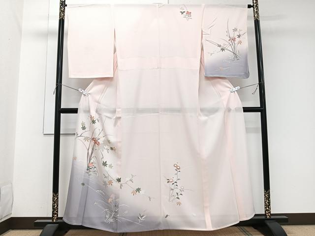 平和屋着物＊夏物　訪問着　絽　流水枝草花文　暈し染め　正絹　逸品　未使用　CABJ9700xi