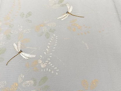 平和屋着物＊夏物　訪問着　絽　駒刺繍　萩蜻蛉　暈し染め　金糸　正絹　逸品　CABJ9701xi