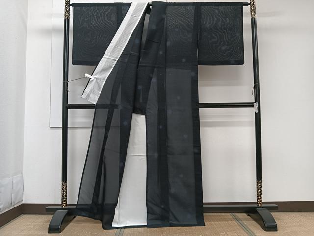 平和屋着物＊夏物　夏大島　霞文　正絹　逸品　CABJ9704xi