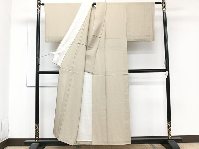 平和屋着物＊夏物　紗紬　白橡色　正絹　逸品　未使用　CABJ9708xi
