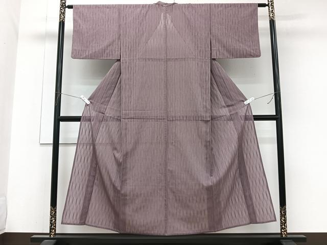 平和屋着物＊夏物　小紋　よろけ縞紋紗　正絹　逸品　CABJ9711xi