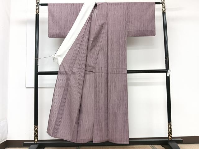 平和屋着物＊夏物　小紋　よろけ縞紋紗　正絹　逸品　CABJ9711xi