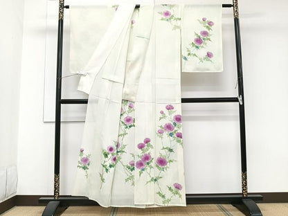 平和屋着物＊夏物　訪問着　絽　手描き　枝草花文　正絹　逸品　未使用　CABJ9713xi