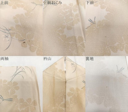 平和屋着物＊夏物　小紋　絽　草花蜻蛉　正絹　逸品　CABJ9715xi