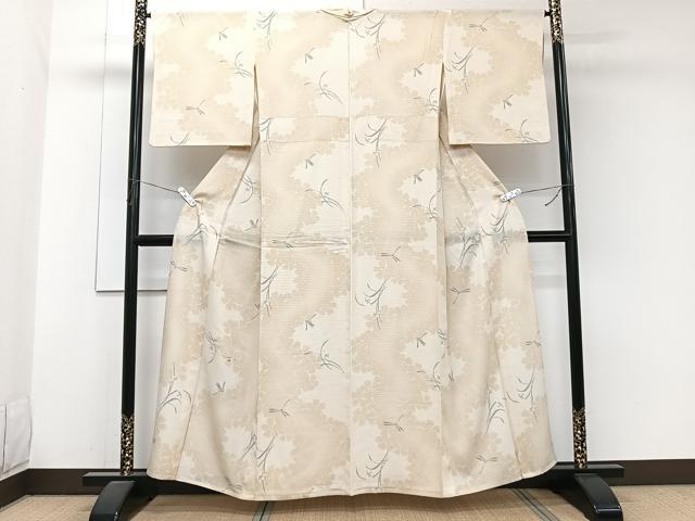 平和屋着物＊夏物　小紋　絽　草花蜻蛉　正絹　逸品　CABJ9715xi