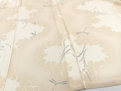 平和屋着物＊夏物　小紋　絽　草花蜻蛉　正絹　逸品　CABJ9715xi
