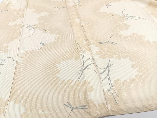 平和屋着物＊夏物　小紋　絽　草花蜻蛉　正絹　逸品　CABJ9715xi