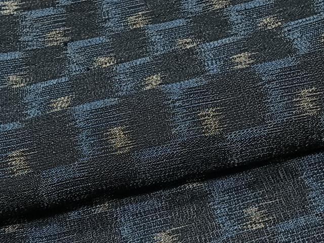平和屋着物＊夏物　紗紬　幾何学文　正絹　逸品　CABJ9718xi