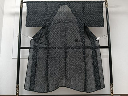 平和屋着物＊夏物　上布　幾何学文　麻　逸品　CABJ9723xi