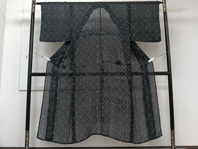 平和屋着物＊夏物　上布　幾何学文　麻　逸品　CABJ9723xi