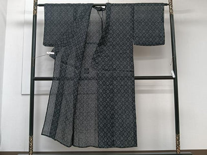 平和屋着物＊夏物　上布　幾何学文　麻　逸品　CABJ9723xi