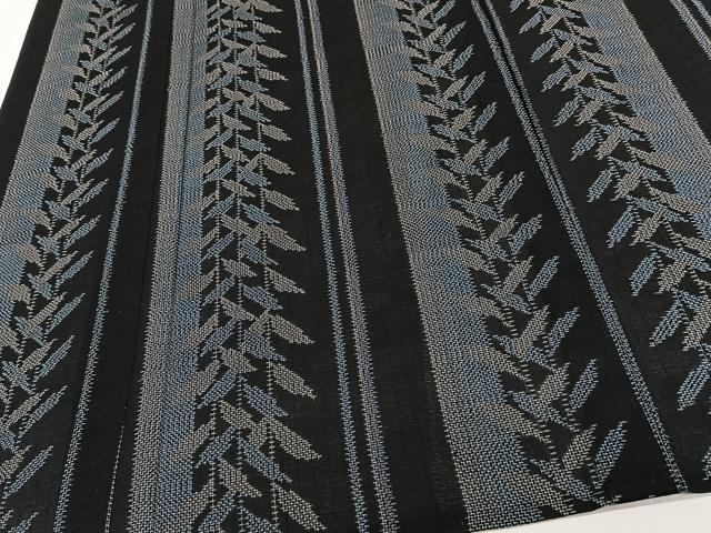 平和屋着物＊夏物　夏大島　間道枝葉文　やまと誂製　正絹　逸品　CABJ9724xi