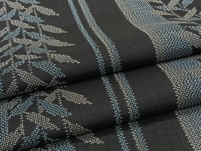 平和屋着物＊夏物　夏大島　間道枝葉文　やまと誂製　正絹　逸品　CABJ9724xi