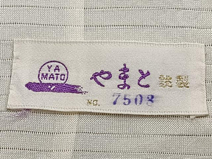 平和屋着物＊夏物　夏大島　間道枝葉文　やまと誂製　正絹　逸品　CABJ9724xi
