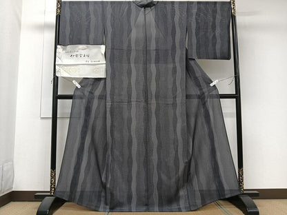 平和屋着物＊夏物　江戸小紋　絽　伊勢型五役　反端付き　正絹　逸品　CABJ9729xi