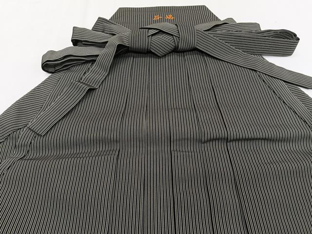 平和屋着物＊創業100年　毘龍織　安部吉　夏物　男性　行灯袴　縦絽　縞　正絹　逸品　CABJ9730xi