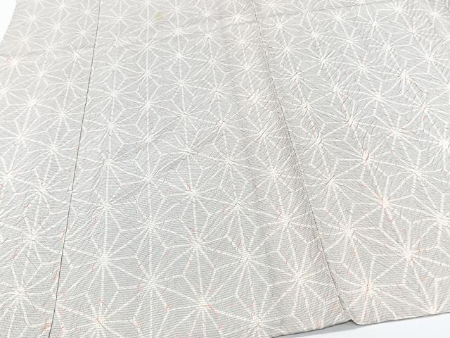 平和屋着物＊夏物　小紋　絽　杢目絞り　麻の葉文　正絹　逸品　CABJ9734xi