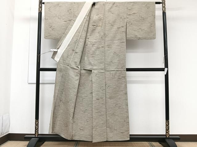平和屋着物＊夏物　紗紬　抽象文　正絹　逸品　CABJ9736xi