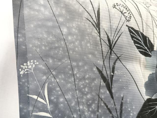 平和屋着物＊夏物　訪問着　絽　手描き　枝草花文　金彩　正絹　逸品　CABJ9739xi