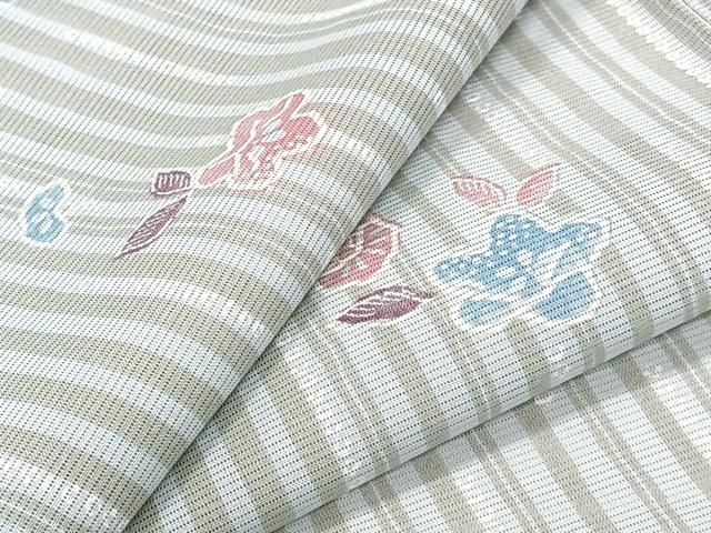 平和屋着物＊夏物　小紋　絽　草花文　洗える着物　CABJ9745xi