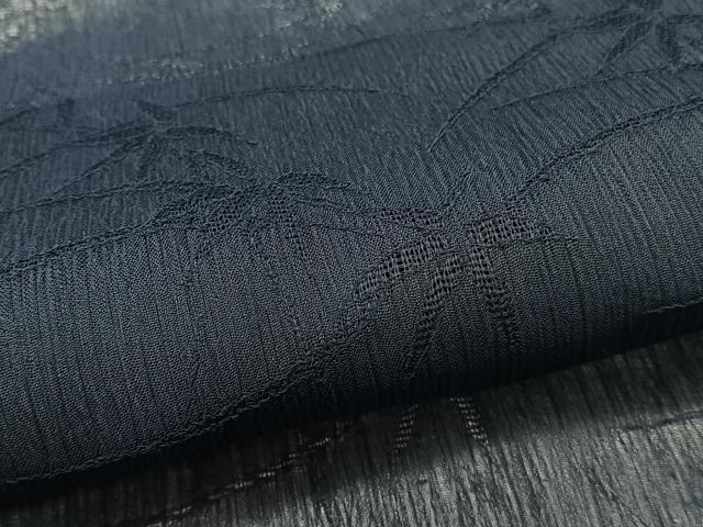 平和屋着物＊夏物　色無地　芝笹紋紗　青褐色　洗える着物　CABJ9752xi