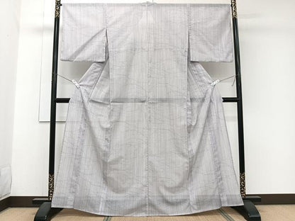 平和屋着物＊夏物　小紋　絽　芝重ね文　洗える着物　CABJ9757xi