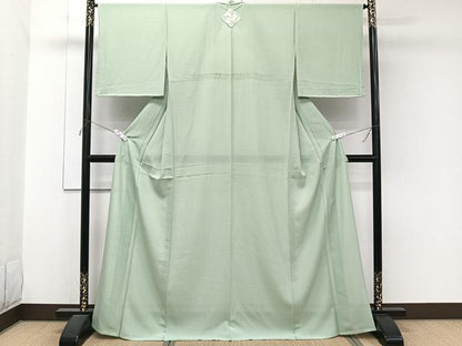 平和屋着物＊夏物　色無地　絽　裏葉柳色　正絹　逸品　未使用　CABJ9763xi