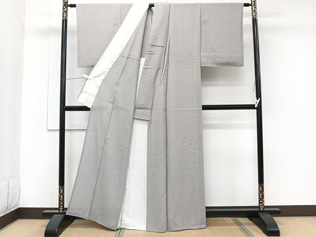 平和屋着物＊夏物　色無地　絽　皇室献上絹　銀鼠色　証紙付き　正絹　逸品　未使用　CABJ9764xi