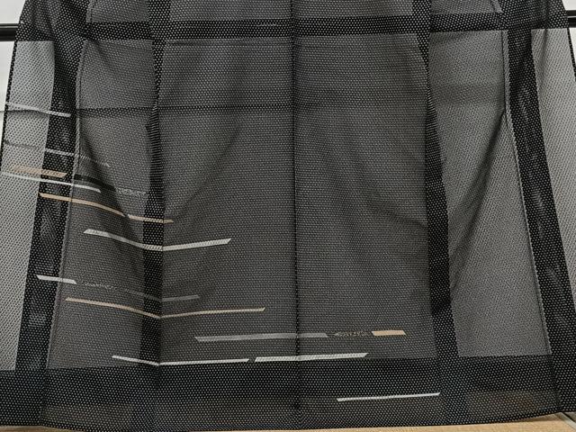 平和屋着物＊夏物　訪問着　紗　横段文　黒地　金彩　正絹　逸品　CABJ9769xi
