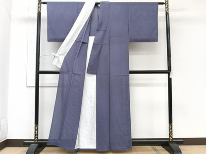 平和屋着物＊本加賀友禅作家　成竹登茂男　夏物　色無地　絽縮緬　紫苑色　正絹　逸品　未使用　CABJ9771xi
