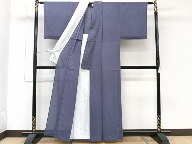 平和屋着物＊本加賀友禅作家　成竹登茂男　夏物　色無地　絽縮緬　紫苑色　正絹　逸品　未使用　CABJ9771xi