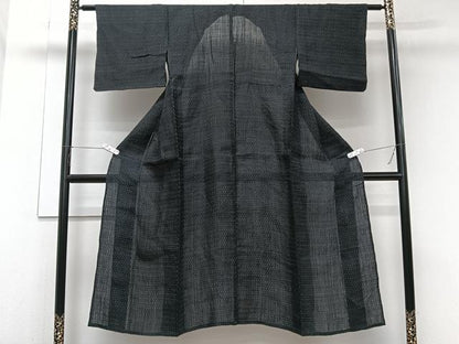 平和屋着物＊夏物　上布　抽象文様　麻　逸品　CABJ9773xi