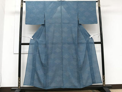 平和屋着物＊夏物　江戸小紋　絽　松皮菱文　正絹　逸品　CABJ9777xi